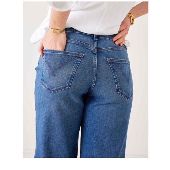 Mersea Voyageur Kate Wide Leg Jeans in Baltic size 25. NWT - Picture 6 of 7